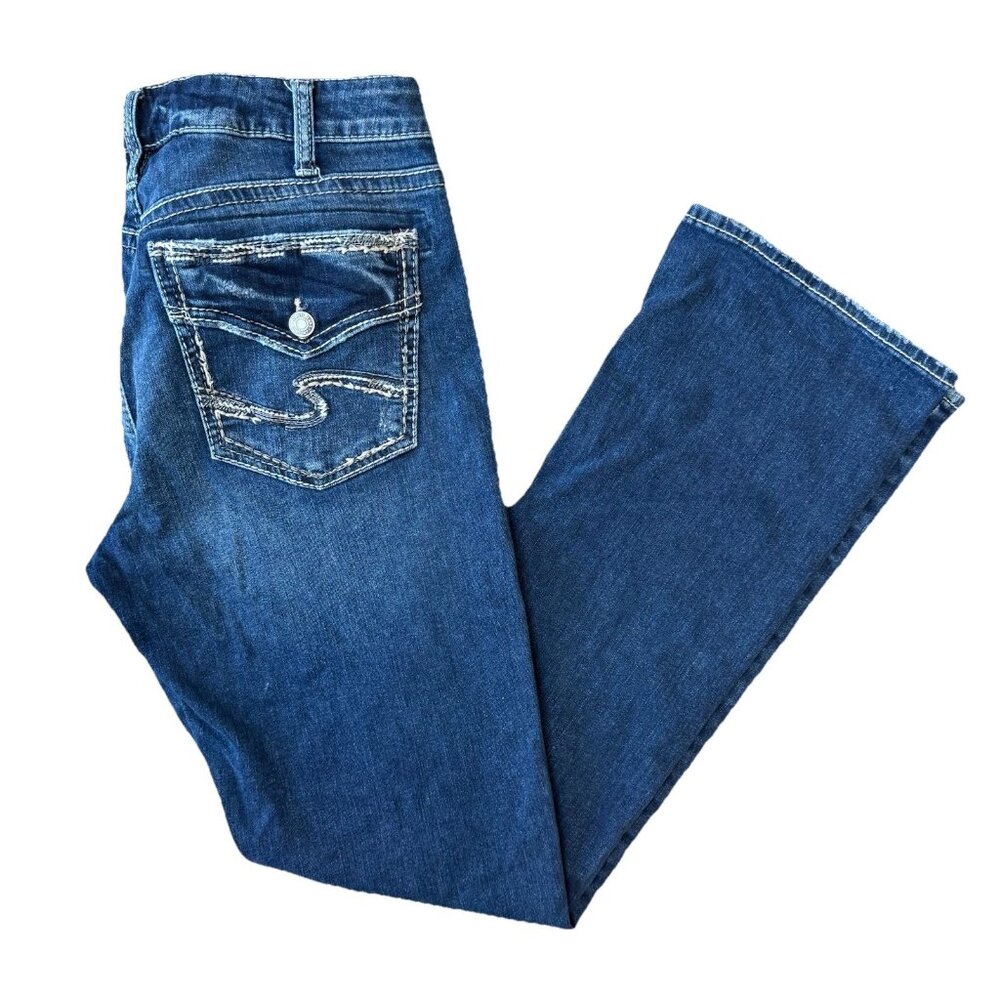 Silver Jeans Avery Slim Boot Womens 33x33 Dark Wash Stretch Western